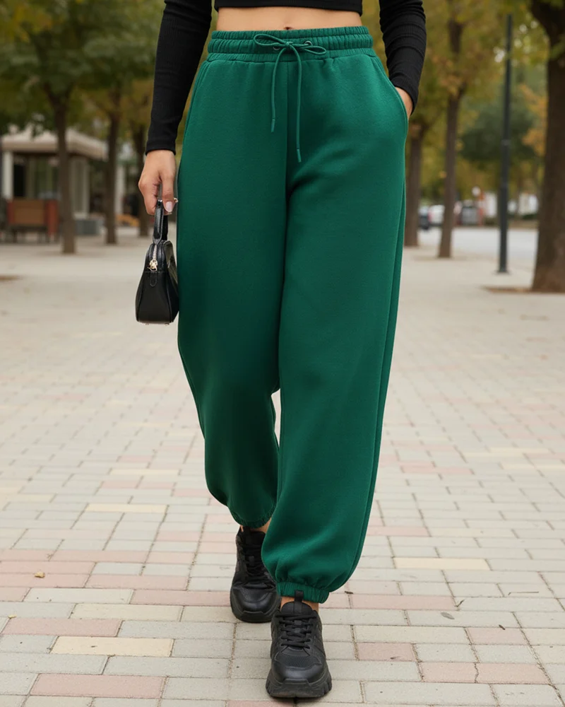 بيواكوف Women's Green Super Loose Fit Joggers